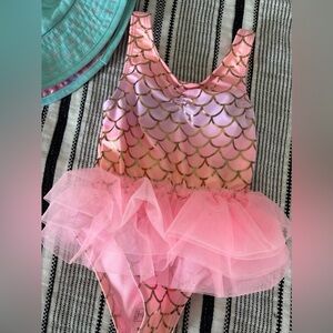 Wonder Nation Pink Mermaid Toddler Swim One Piece 4T
